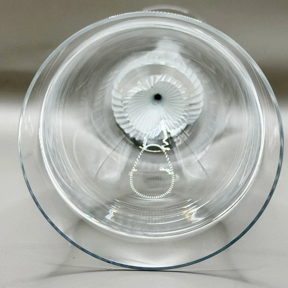 Mikasa Sea Mist Wine Glasses Frosted Ribbed Stem Crystal, 9.25